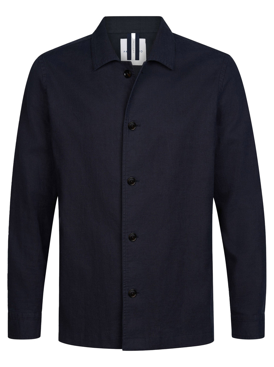 Profuomo linnen overshirt – Blauw-55% linnen, 45% katoen-HEREN SHIRTS-Blauw