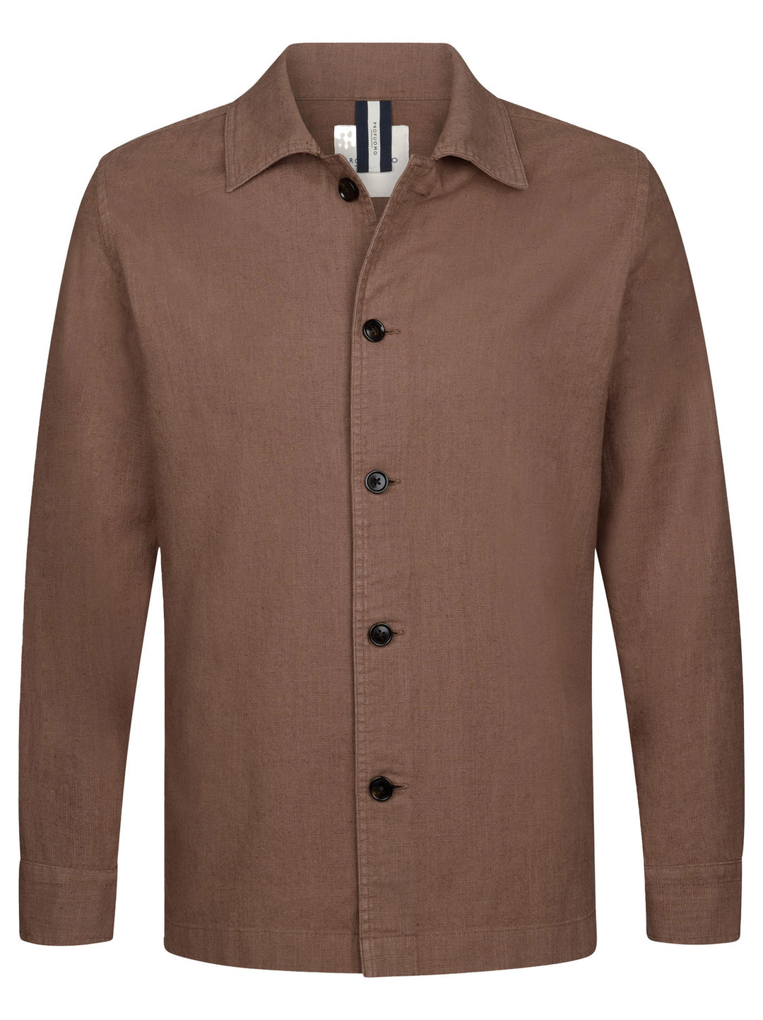 Profuomo linnen overshirt – Clay-55% linnen, 45% katoen-HEREN SHIRTS-Rood