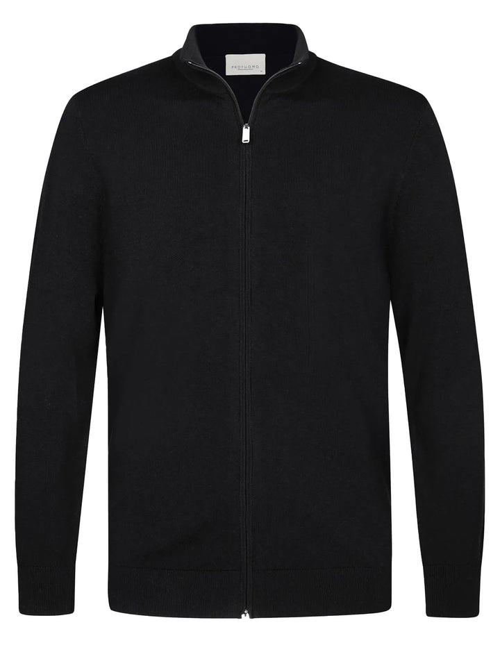 Profuomo Luxury Basic Full‑Zip Vest – Blauw-56% lyocell, 20% katoen, 20% polyamide, 4% zijde-HEREN TRUIEN & VESTEN-Blauw