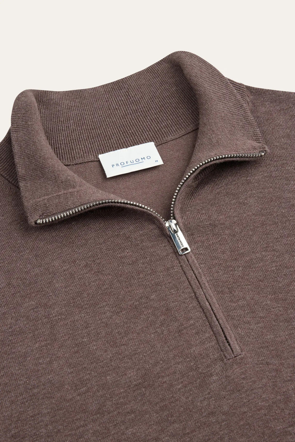 Profuomo Luxury Basic Half Zip – Aubergine-56% lyocell, 20% katoen, 20% polyamide, 4% zijde-HEREN TRUIEN & VESTEN-Paars