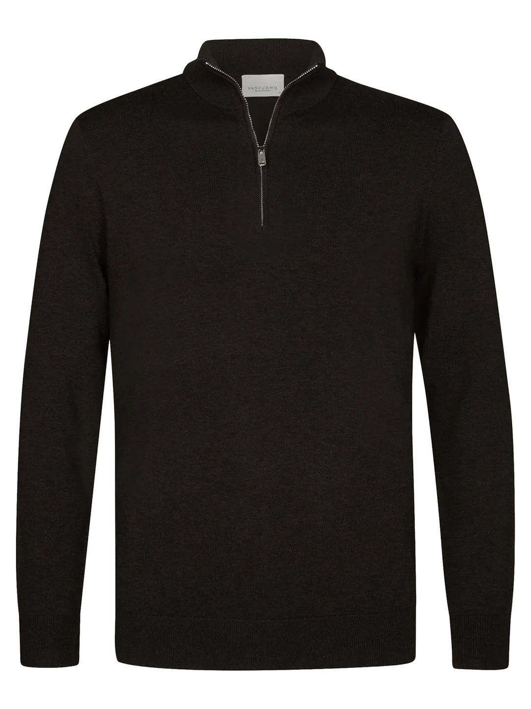 Profuomo Luxury Basic Half Zip – Bruin-56% lyocell, 20% katoen, 20% polyamide, 4% zijde-HEREN TRUIEN & VESTEN-Bruin