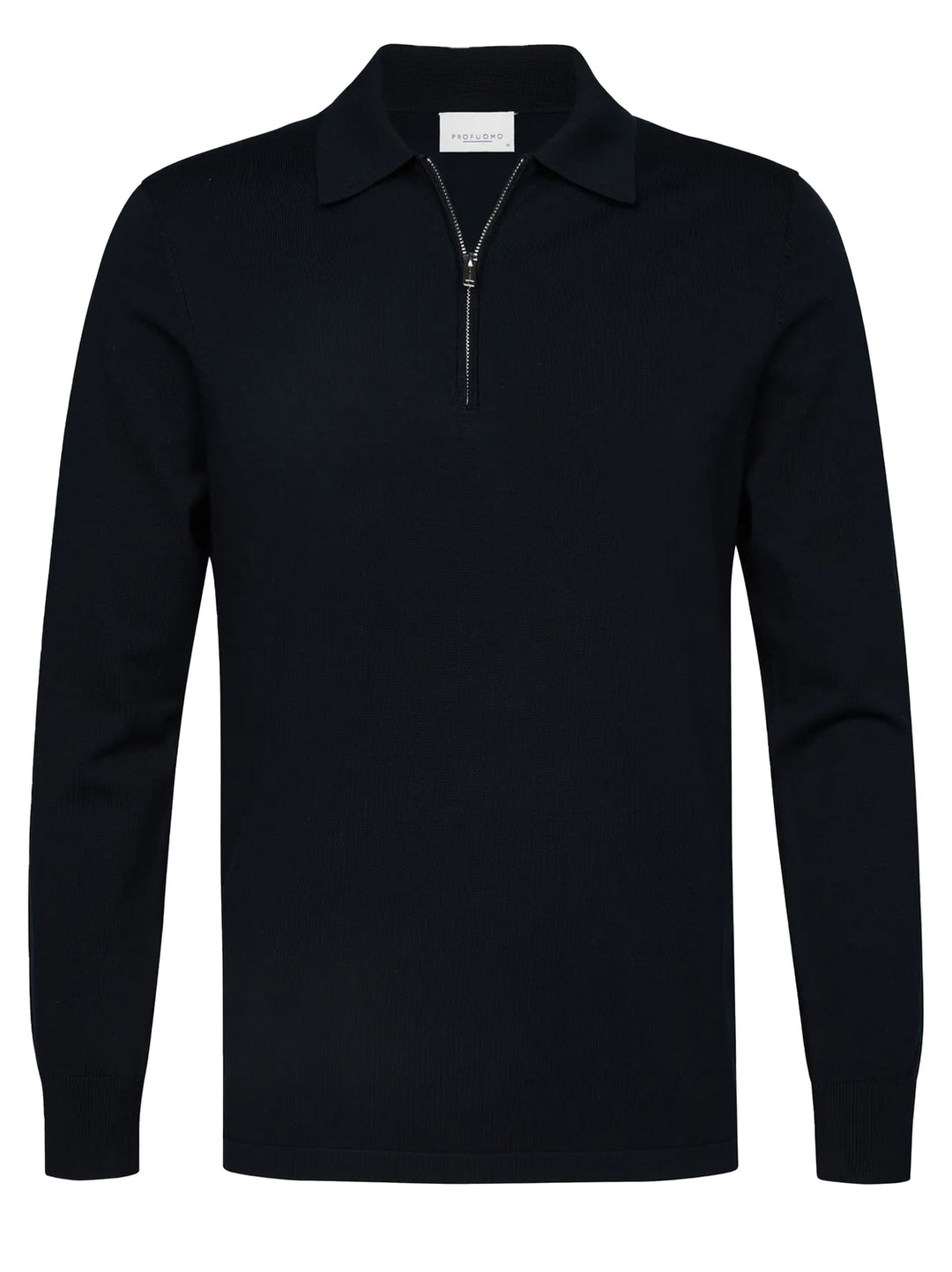 Profuomo Luxury Basic Half‑Zip Trui – Blauw-56% lyocell, 20% katoen, 20% polyamide, 4% zijde-HEREN TRUIEN & VESTEN-Blauw