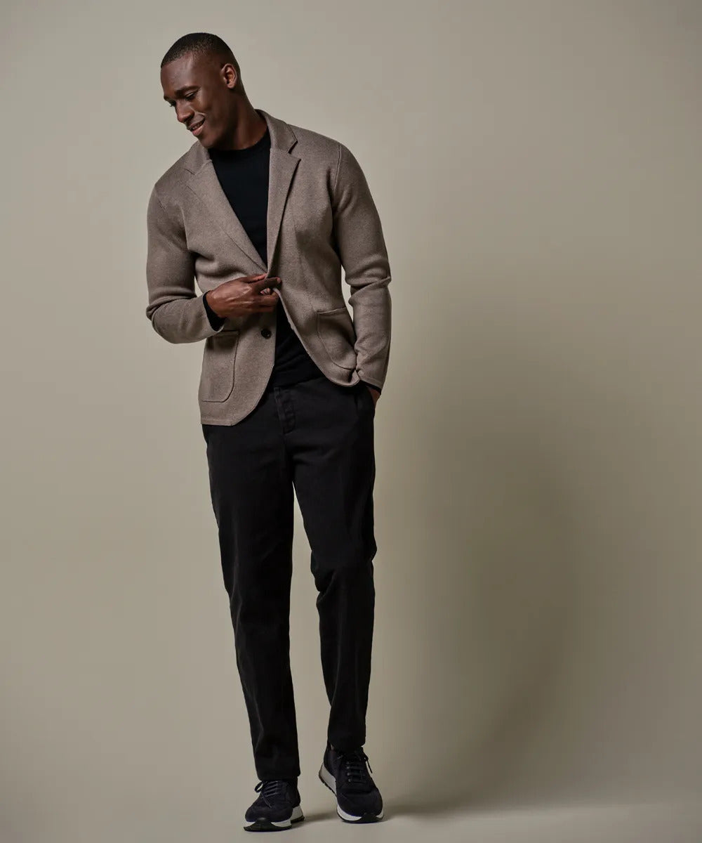 Profuomo luxury basic knitted colbert bruin-56% Lyocell / 20% Katoen / 20% Zijde / 4% Polyamide-HEREN PAKKEN & COLBERTS-B