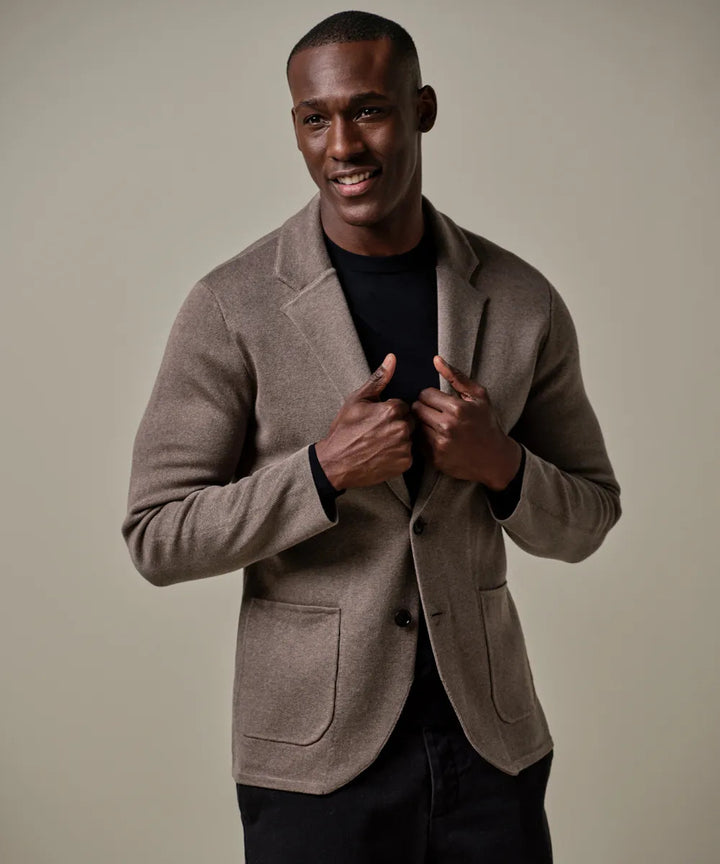 Profuomo luxury basic knitted colbert bruin-56% Lyocell / 20% Katoen / 20% Zijde / 4% Polyamide-HEREN PAKKEN & COLBERTS-B