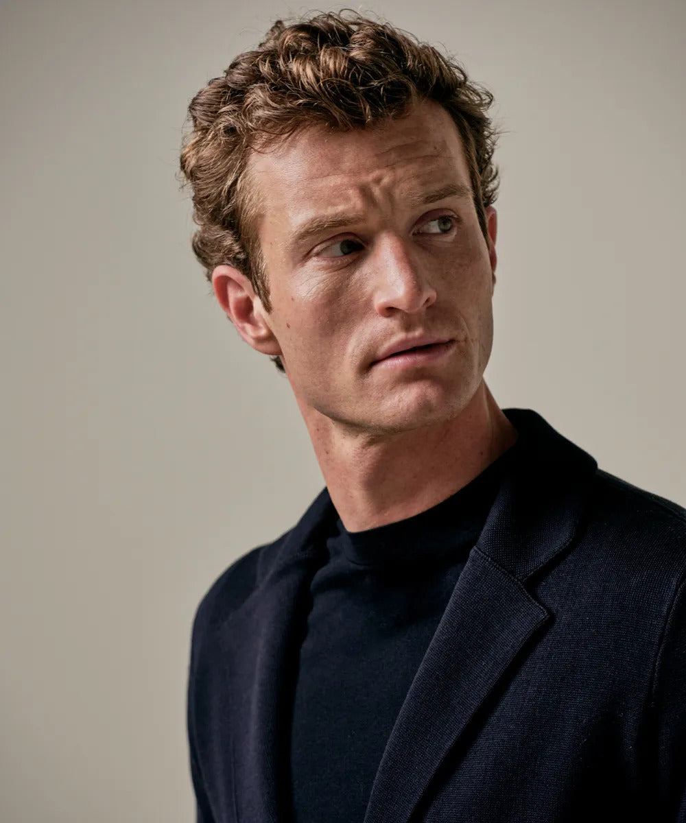 Profuomo luxury basic knitted colbert navy-56% Lyocell / 20% Katoen / 20% Zijde / 4% Polyamide-HEREN PAKKEN & COLBERTS-Bl