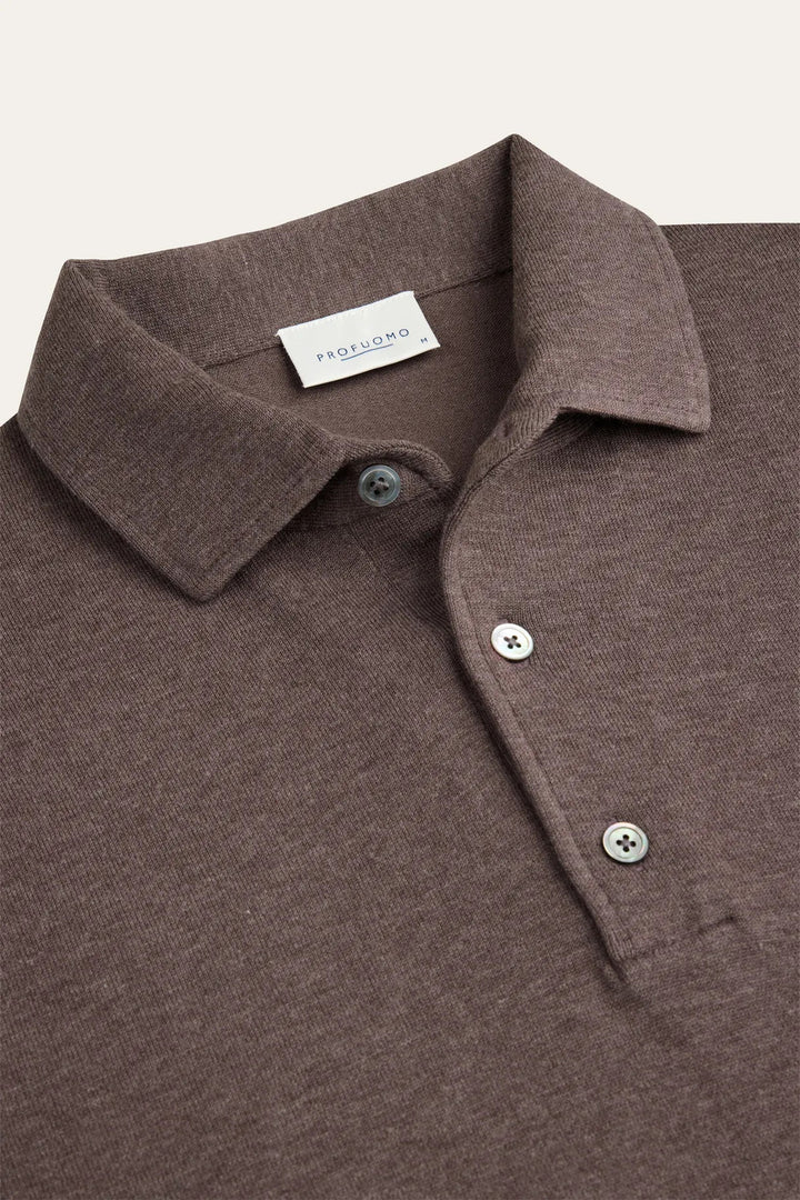 Profuomo Luxury Basic One Piece Polo – Aubergine-56% lyocell, 20% katoen, 20% polyamide, 4% zijde-HEREN TRUIEN & VESTEN-P