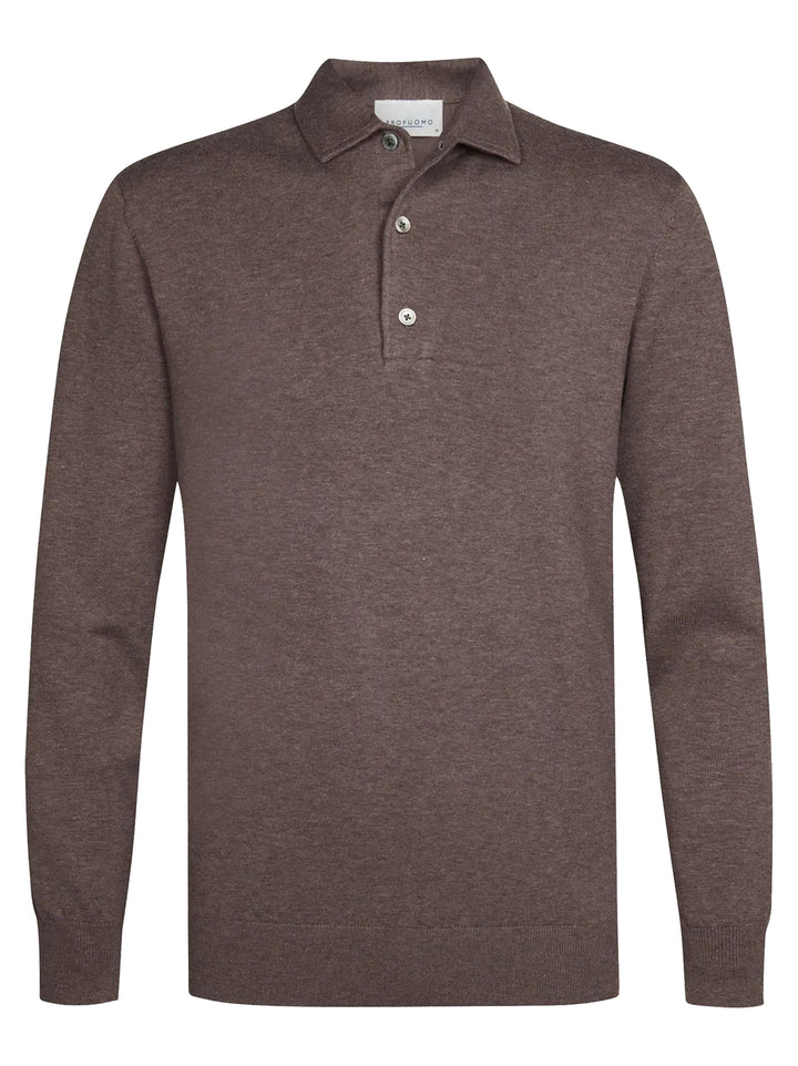 Profuomo Luxury Basic One Piece Polo – Aubergine-56% lyocell, 20% katoen, 20% polyamide, 4% zijde-HEREN TRUIEN & VESTEN-P