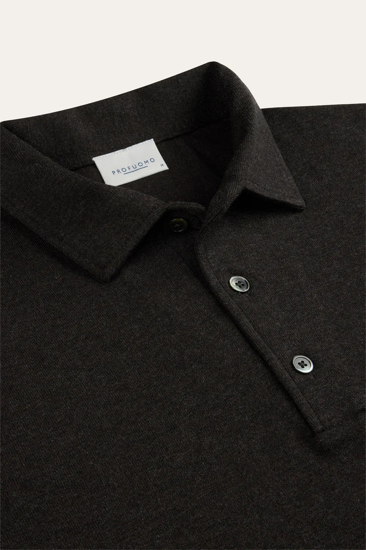 Profuomo Luxury Basic One Piece Polo – Bruin-56% lyocell, 20% katoen, 20% polyamide, 4% zijde-HEREN TRUIEN & VESTEN-Bruin