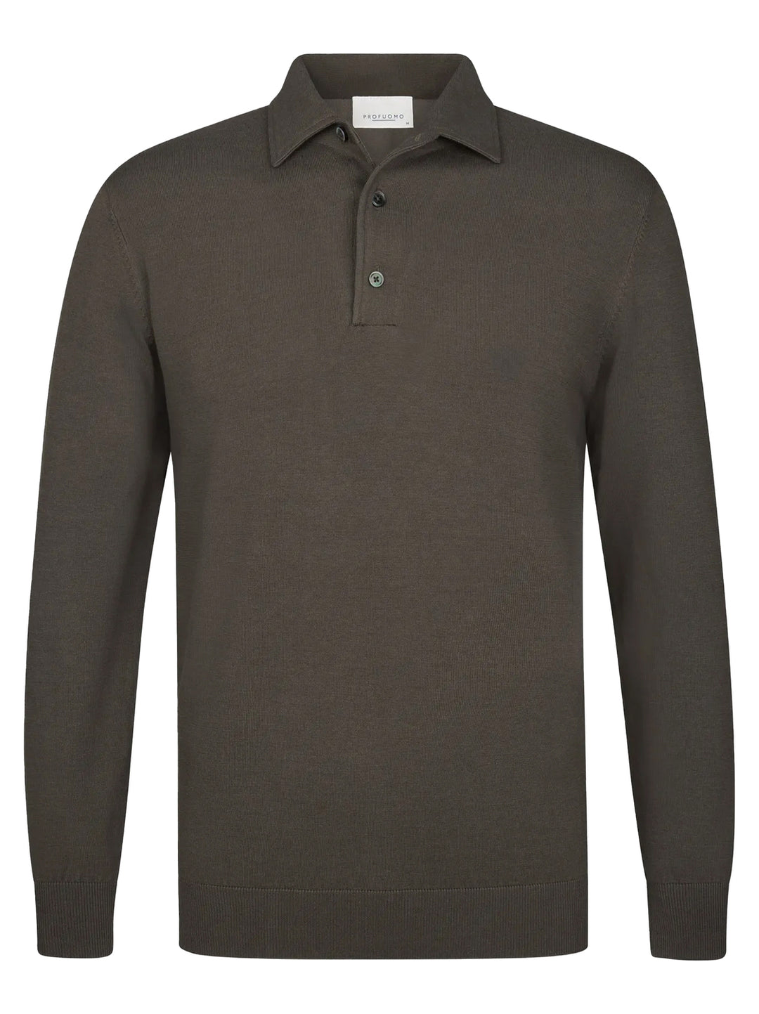 Profuomo Luxury Basic One Piece Polo – Bruin-56% tencel, 20% katoen, 20% polyamide, 4% zijde-HEREN TRUIEN & VESTEN-Bruin