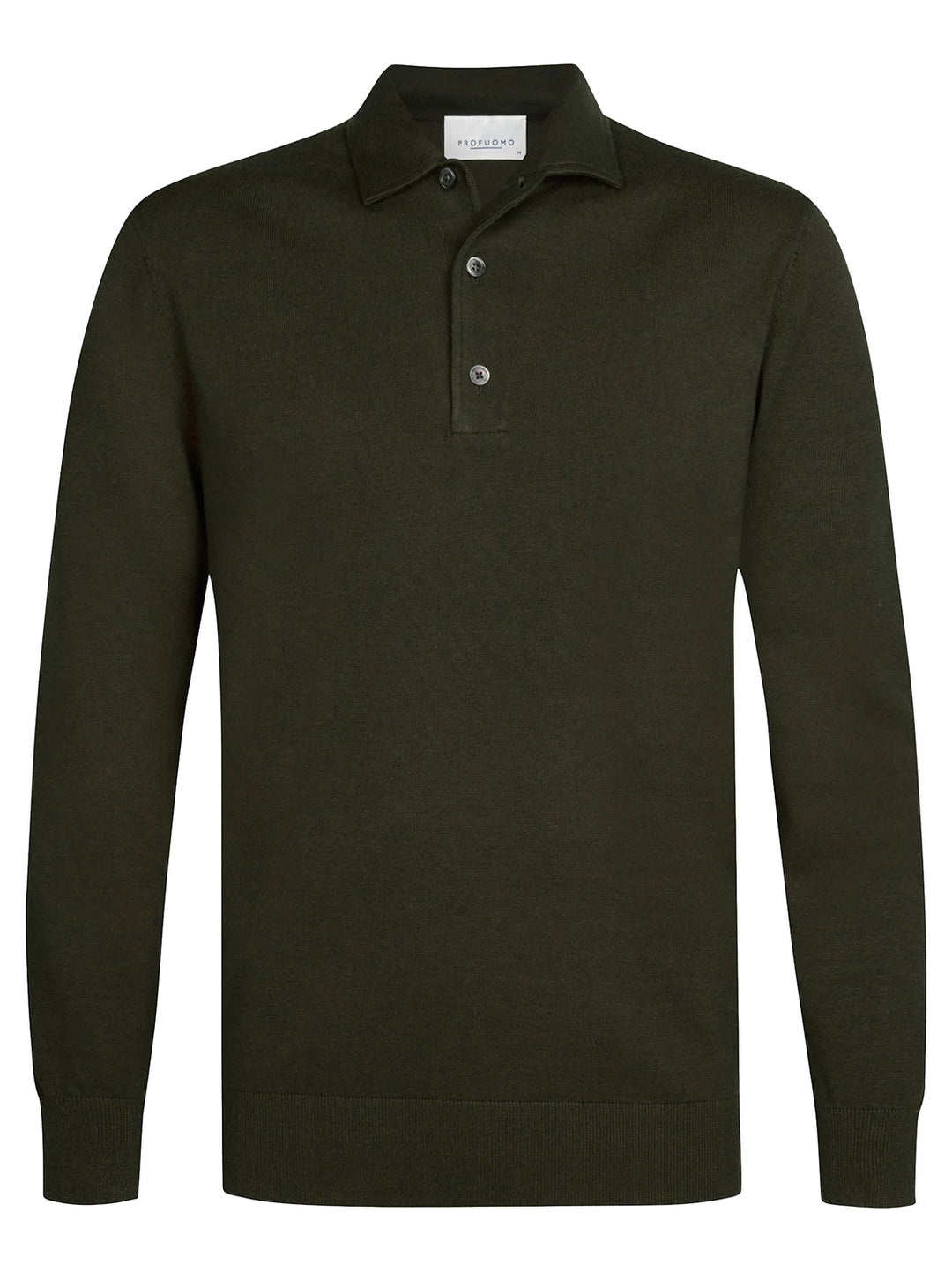 Profuomo Luxury Basic One Piece Polo – Groen-56% lyocell, 20% katoen, 20% polyamide, 4% zijde-HEREN TRUIEN & VESTEN-Groen