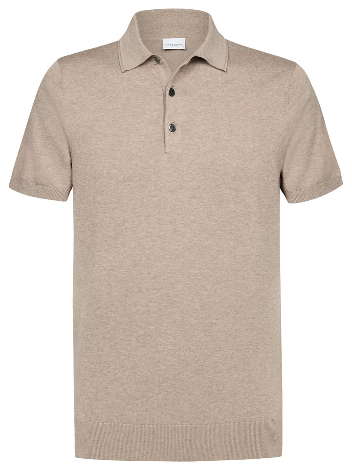 Profuomo Luxury Basic polo – Beige-56% lyocell, 20% katoen, 20% polyamide, 4% zijde-HEREN POLO'S & T-SHIRTS-Beige