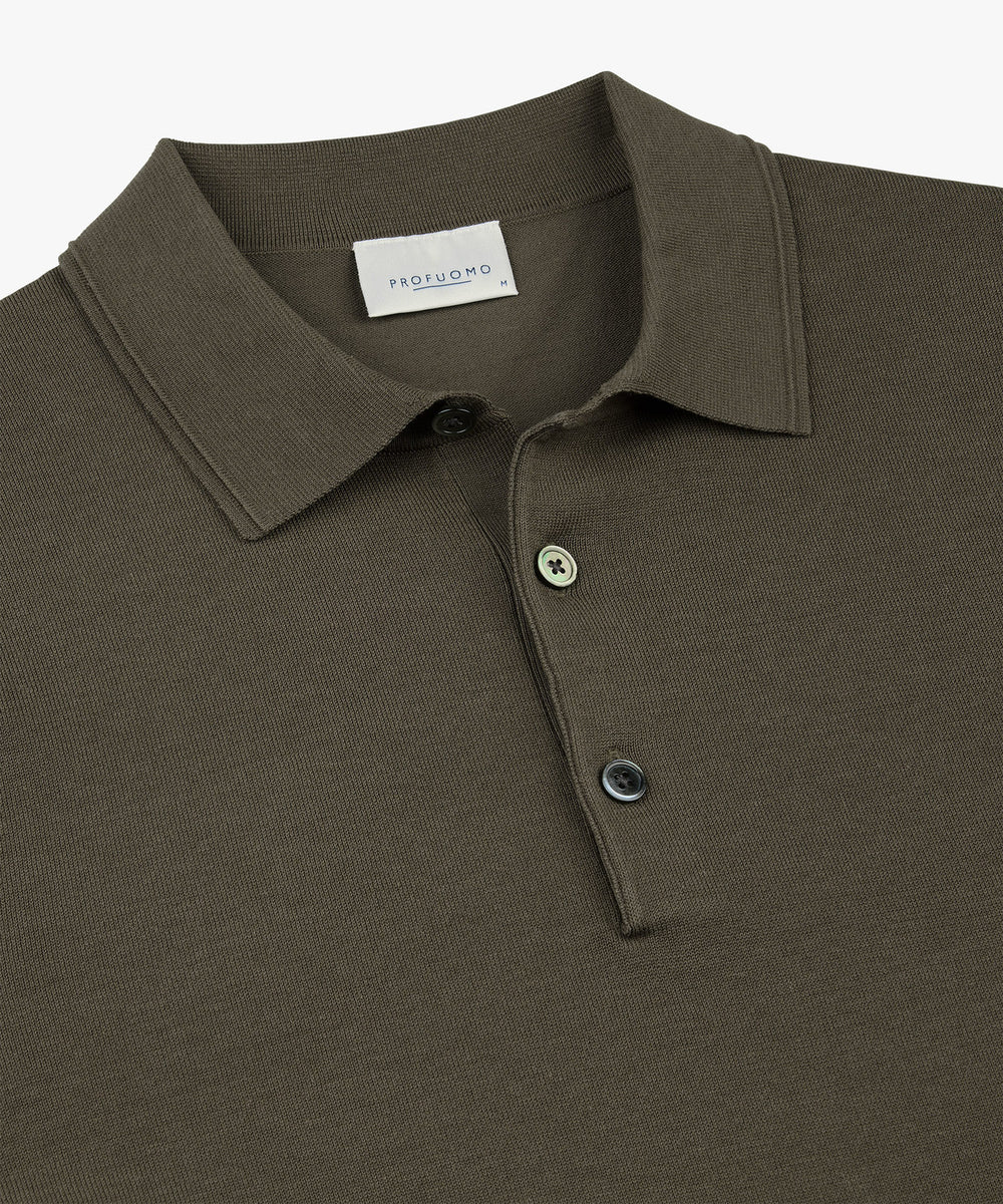 Profuomo Luxury Basic Polo – Bruin-56% lyocell, 20% katoen, 20% polyamide, 4% zijde-HEREN POLO'S & T-SHIRTS-Bruin