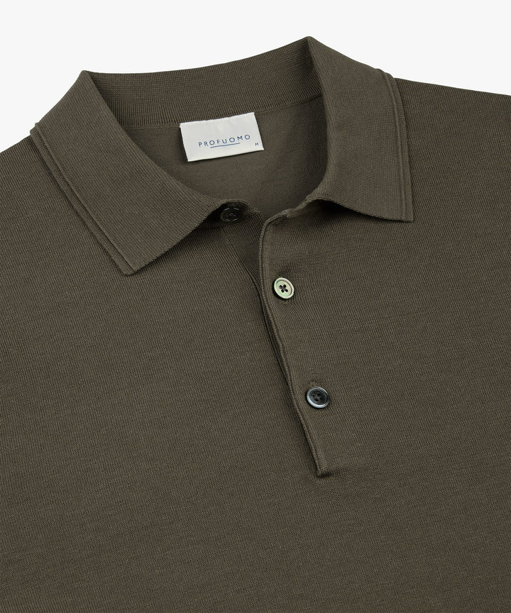 Profuomo Luxury Basic Polo – Bruin-56% lyocell, 20% katoen, 20% polyamide, 4% zijde-HEREN POLO'S & T-SHIRTS-Bruin