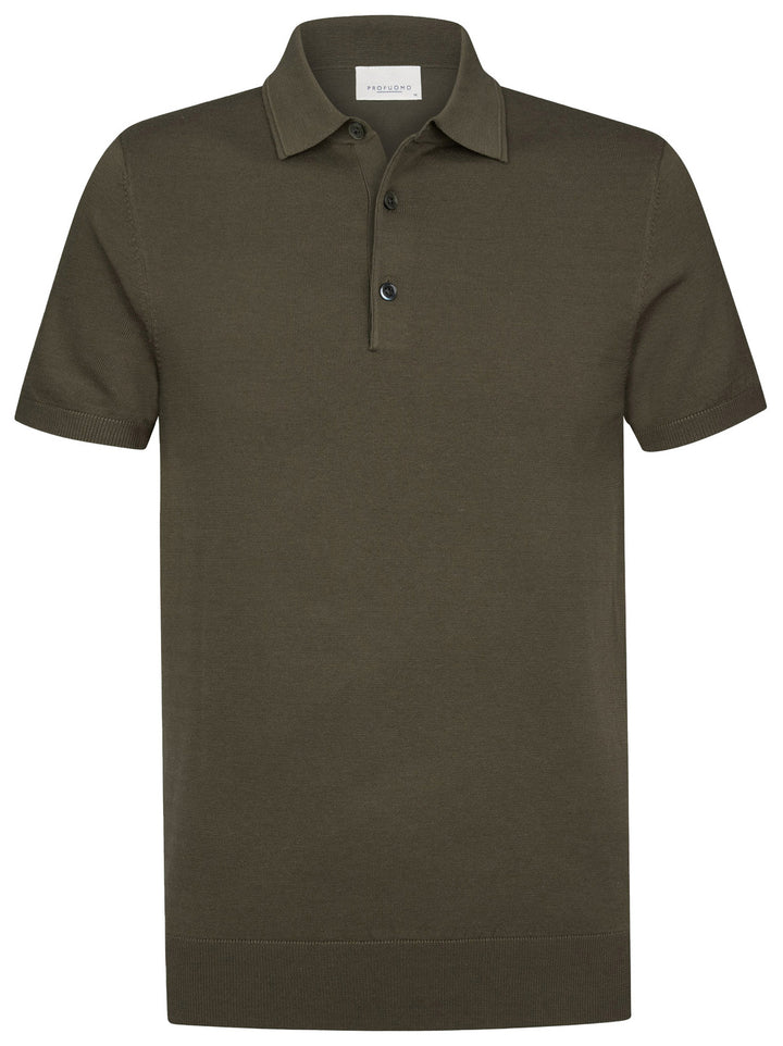 Profuomo Luxury Basic Polo – Bruin-56% lyocell, 20% katoen, 20% polyamide, 4% zijde-HEREN POLO'S & T-SHIRTS-Bruin