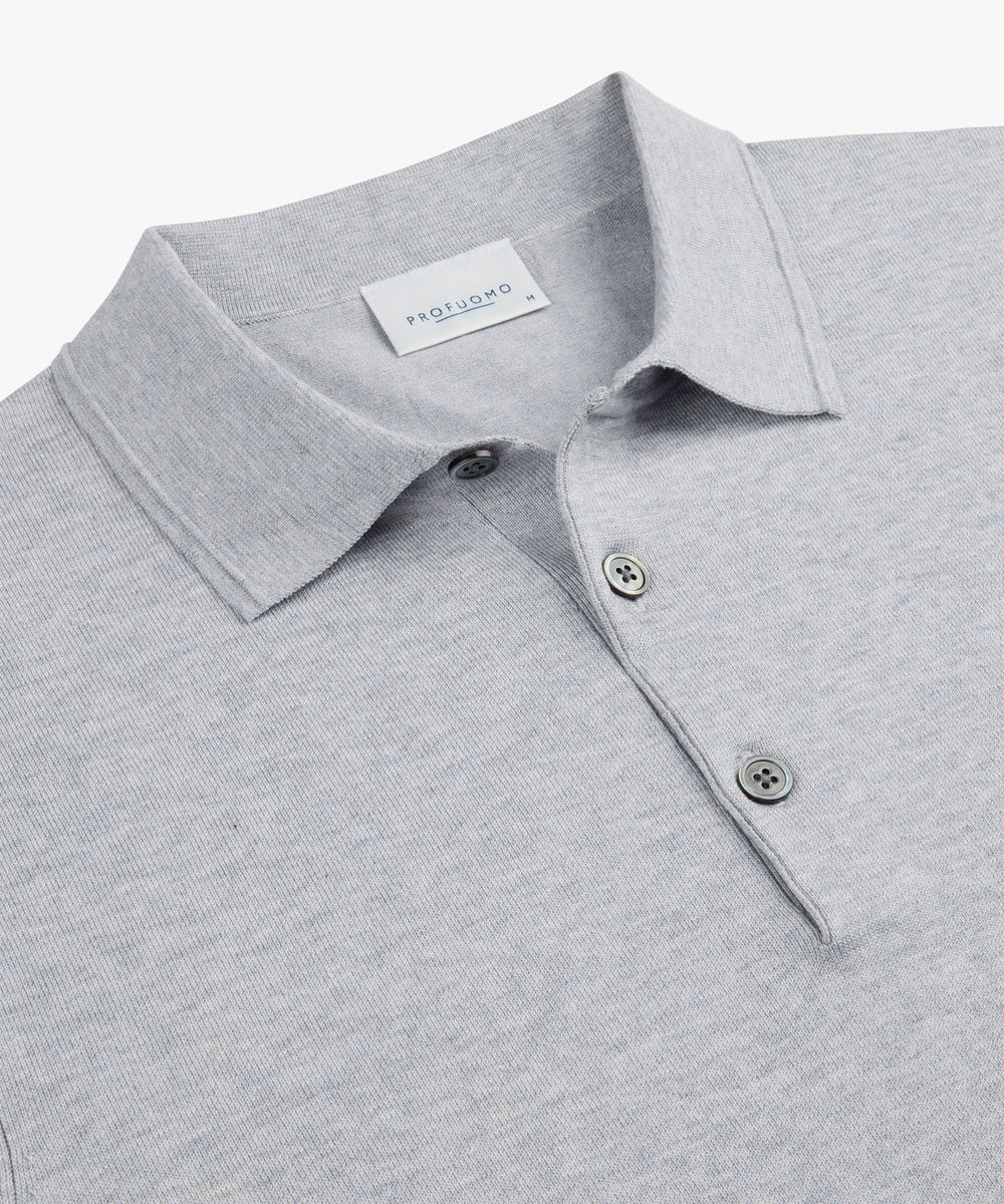 Profuomo Luxury Basic polo – Grijs-56% lyocell, 20% katoen, 20% polaymide, 4% zijde-HEREN POLO'S & T-SHIRTS-Grijs