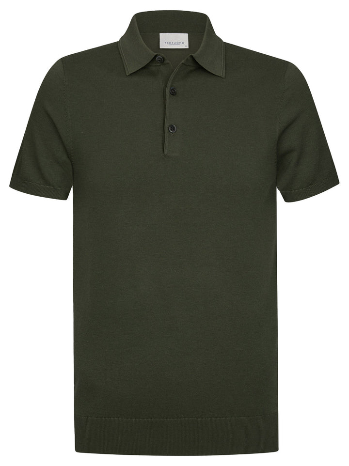 Profuomo Luxury Basic Polo – Groen-56% lyocell, 20% katoen, 20% polyamide, 4% zijde-HEREN POLO'S & T-SHIRTS-Groen
