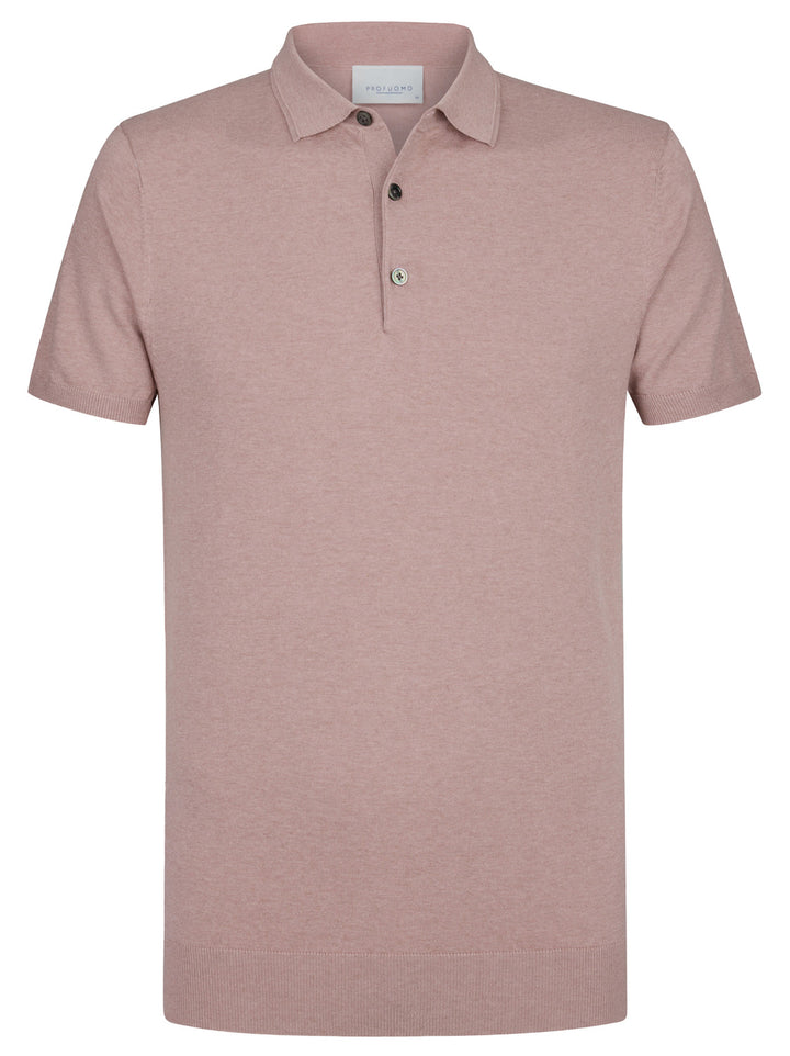 Profuomo Luxury Basic Polo – Roze-56% lyocell, 20% katoen, 20% polyamide, 4% zijde-HEREN POLO'S & T-SHIRTS-Roze