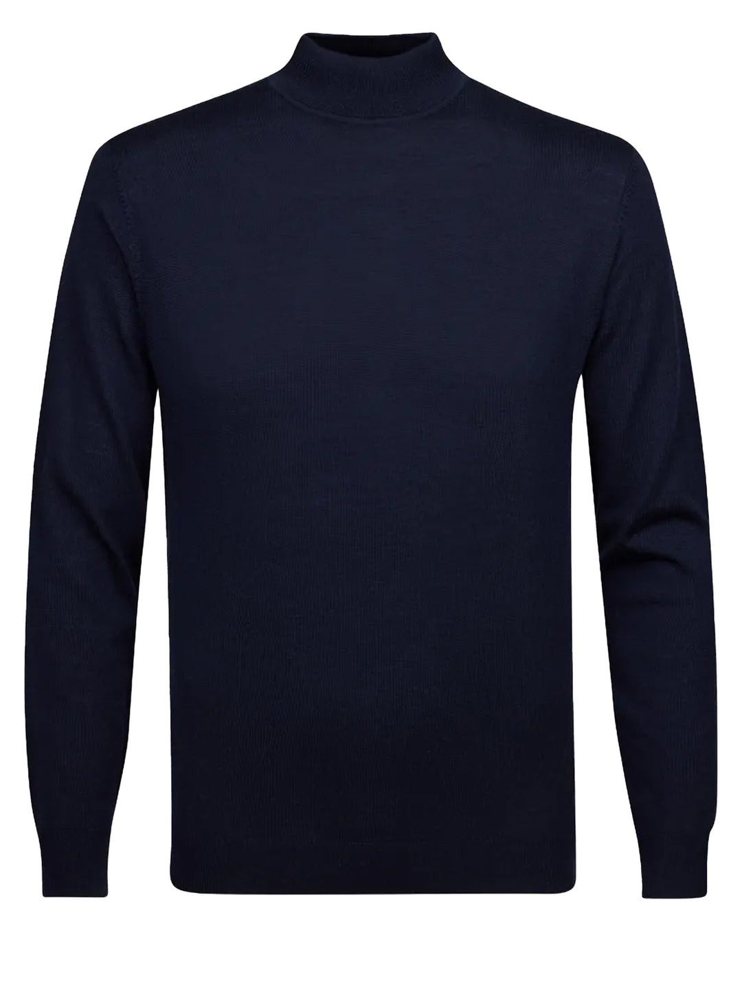 Profuomo Merino Mock‑Neck Trui – Blauw-100% merinowol-HEREN TRUIEN & VESTEN-Blauw