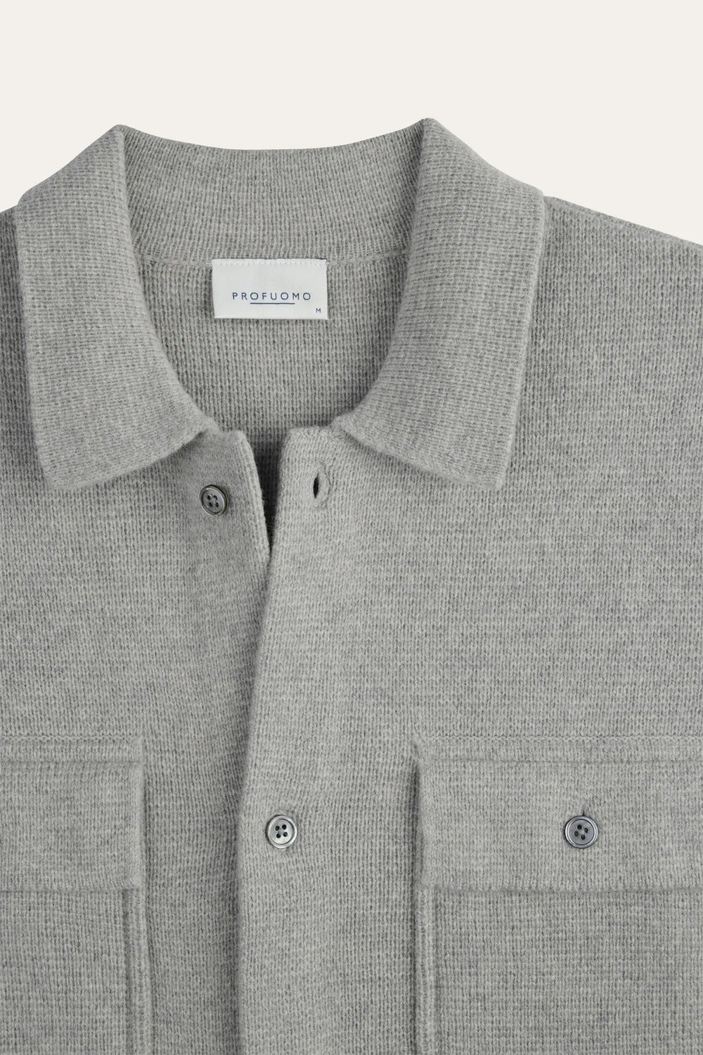 Profuomo Merinowollen Overshirt – Grijs-100% wol-HEREN SHIRTS-Grijs