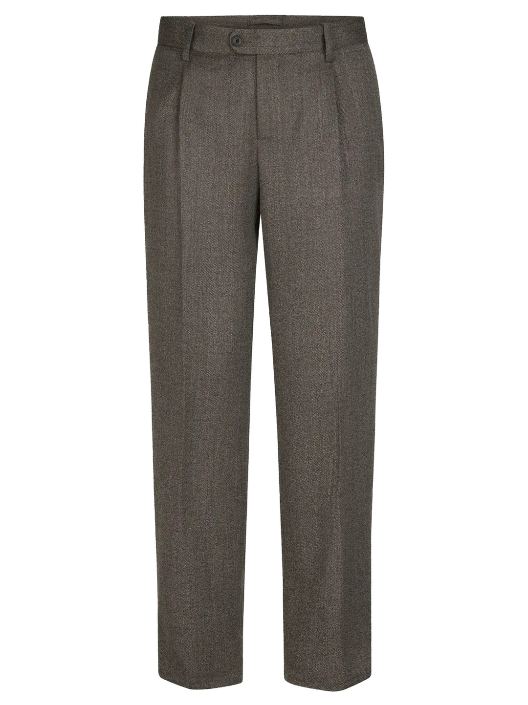 Profuomo Mouline Wollen Broek Loose Fit – Bruin-70% wol, 30% polyester-HEREN BROEKEN-Bruin