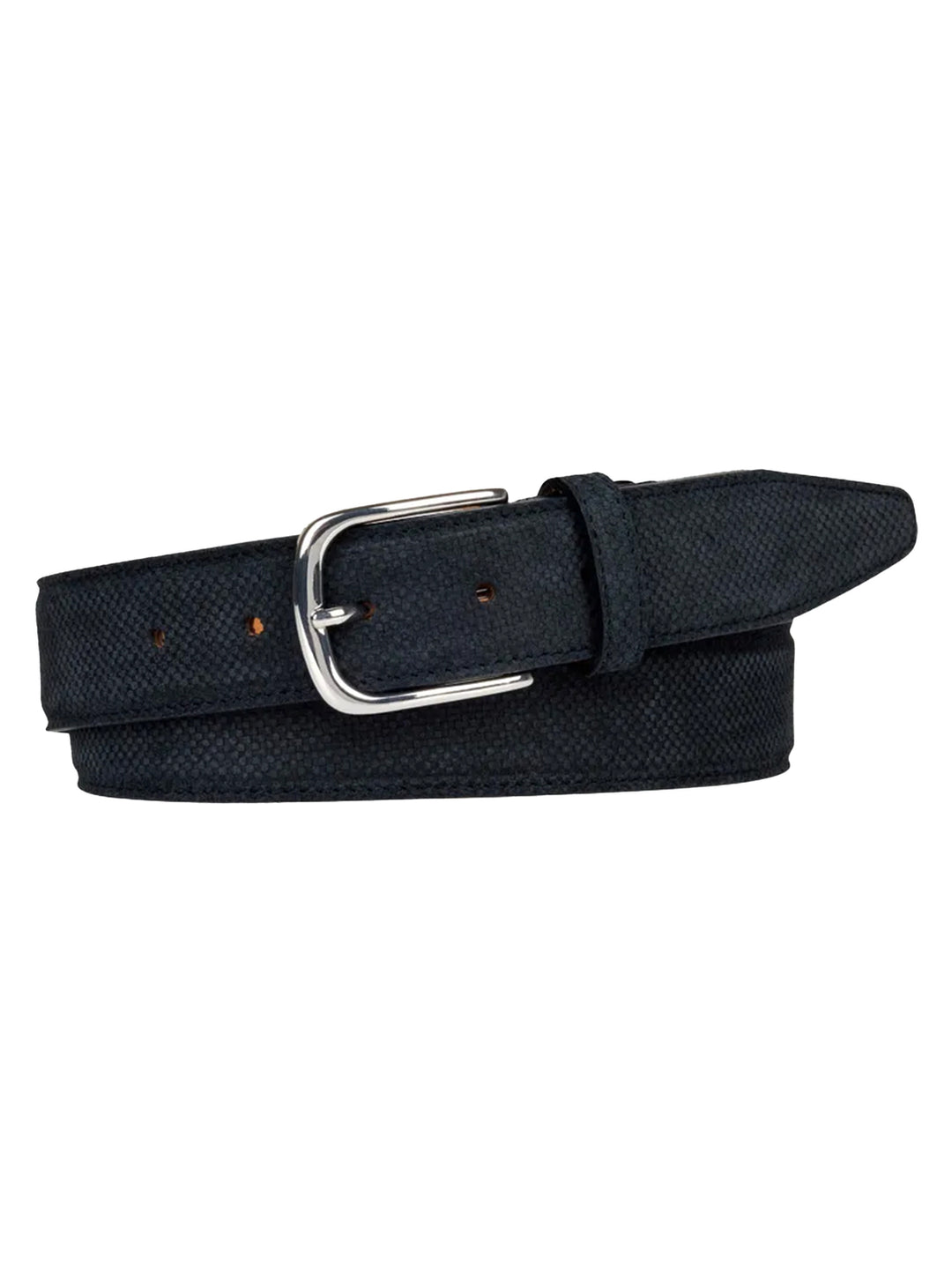 Profuomo navy suède structuur riem-100% leer-HEREN SCHOENEN & RIEMEN-Blauw