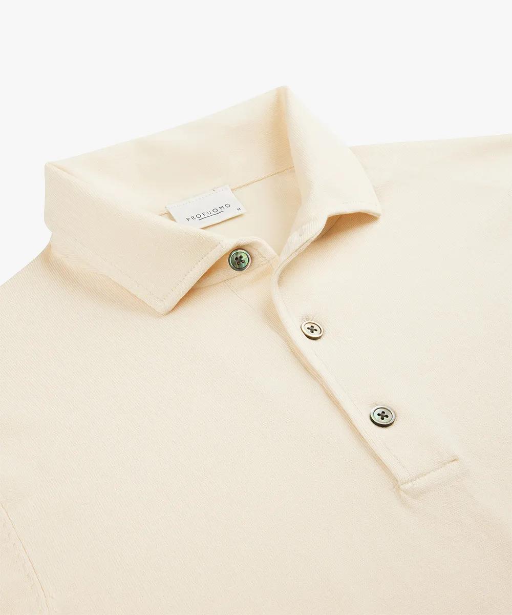 Profuomo off white luxe polo-56% lyocell, 20% katoen, 20% polyamide, 4% zijde-HEREN TRUIEN & VESTEN-Room