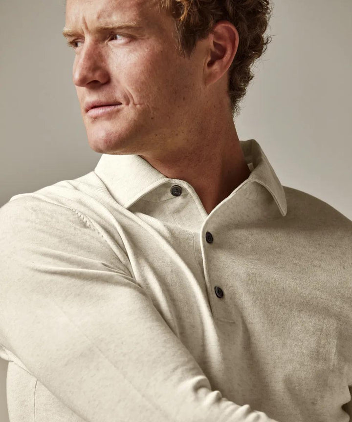 Profuomo off white luxe polo-56% lyocell, 20% katoen, 20% polyamide, 4% zijde-HEREN TRUIEN & VESTEN-Room