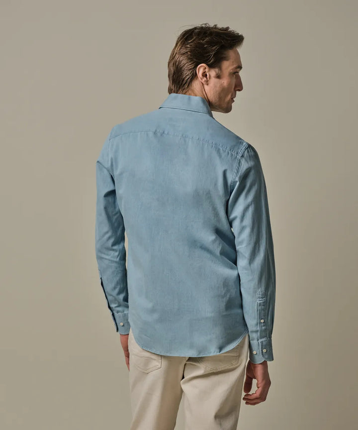 Profuomo One‑Piece Denim Shirt – Blauw-100% katoen-HEREN SHIRTS-Blauw