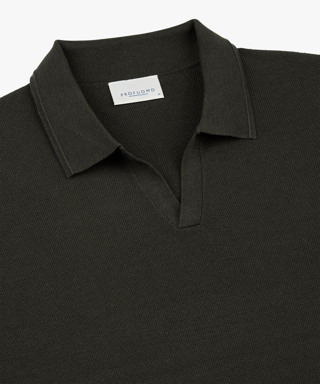 Profuomo Open Kraag Polo – Bruin-56% lyocell, 20% katoen, 20% polyamide, 4% zijde-HEREN POLO'S & T-SHIRTS-Bruin