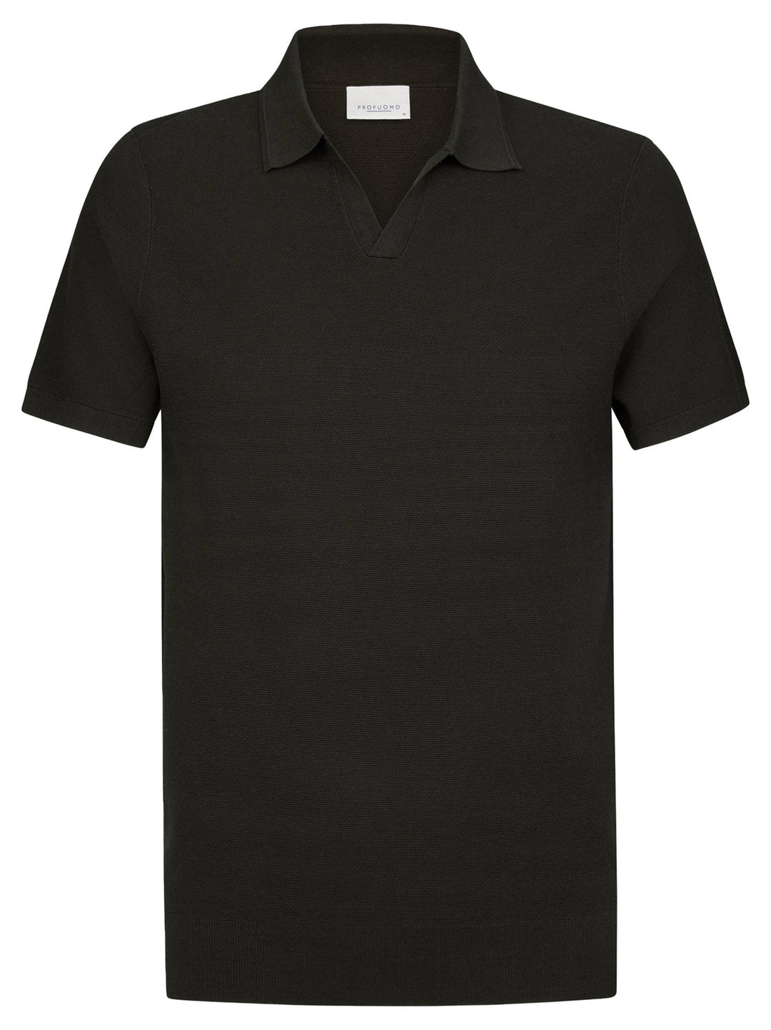 Profuomo Open Kraag Polo – Bruin-56% lyocell, 20% katoen, 20% polyamide, 4% zijde-HEREN POLO'S & T-SHIRTS-Bruin