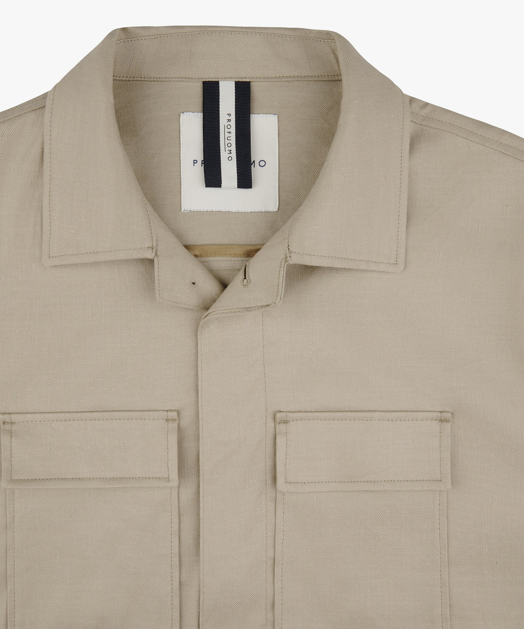Profuomo Overshirt – Beige-55% linnen, 44% katoen,1% elastaan-HEREN SHIRTS-Beige