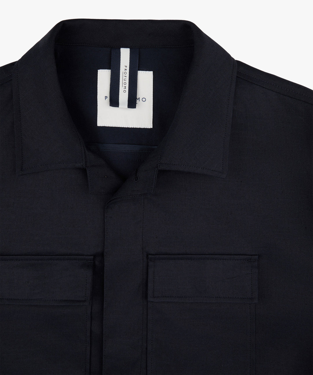 Profuomo Overshirt – Blauw -55% linnen, 44% katoen,1% elastaan-HEREN SHIRTS-Blauw