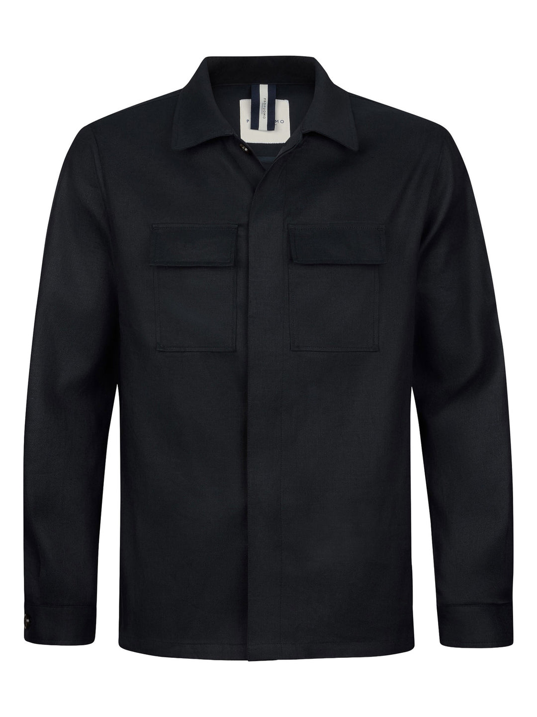 Profuomo Overshirt – Blauw -55% linnen, 44% katoen,1% elastaan-HEREN SHIRTS-Blauw