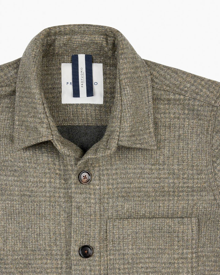 Profuomo overshirt groen-65% Wol<br />35% Polyamide-HEREN SHIRTS-Groen