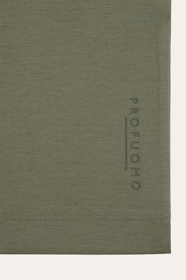 Profuomo Pima Katoen T-shirt – Groen-100% katoen-HEREN POLO'S & T-SHIRTS-Groen