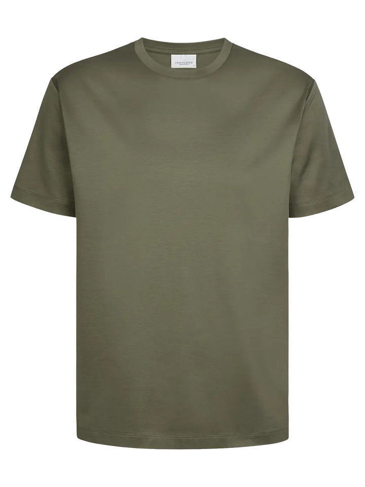 Profuomo Pima Katoen T-shirt – Groen-100% katoen-HEREN POLO'S & T-SHIRTS-Groen