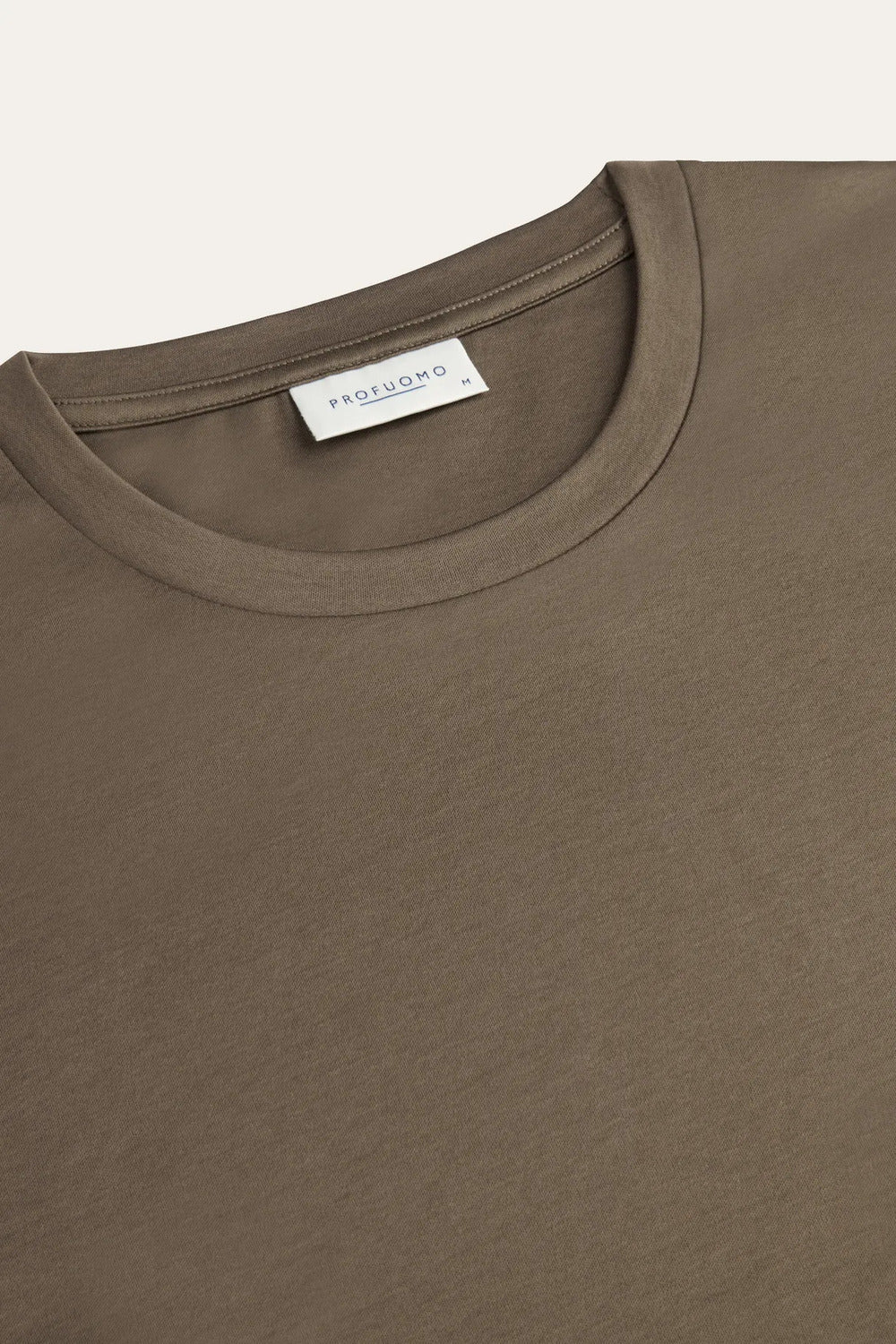 Profuomo Pima Katoen T-shirt – Taupe-100% katoen-HEREN POLO'S & T-SHIRTS-Bruin