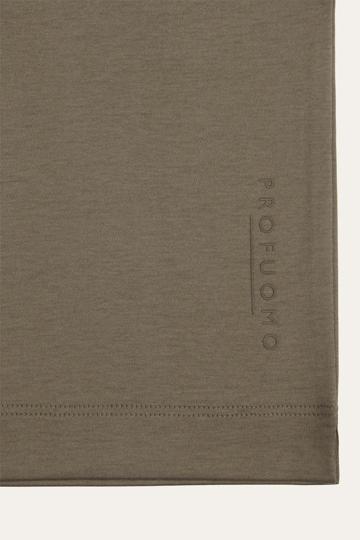 Profuomo Pima Katoen T-shirt – Taupe-100% katoen-HEREN POLO'S & T-SHIRTS-Bruin