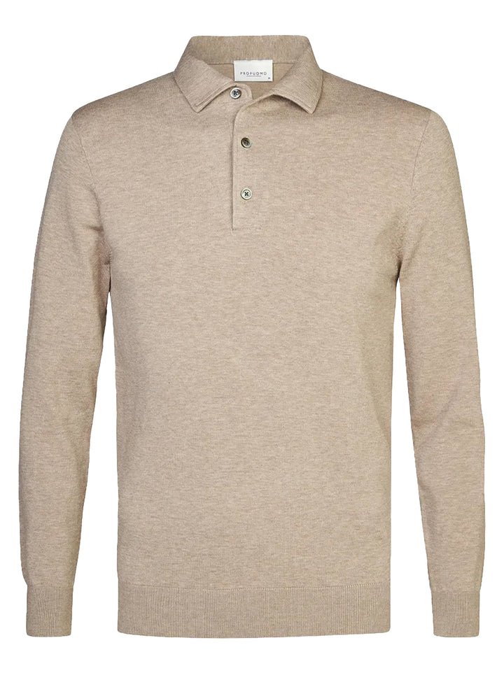 Profuomo Polo Knit – Beige-56% lycocell, 20% katoen, 20% polyamide, 4% zijde-HEREN TRUIEN & VESTEN-Beige