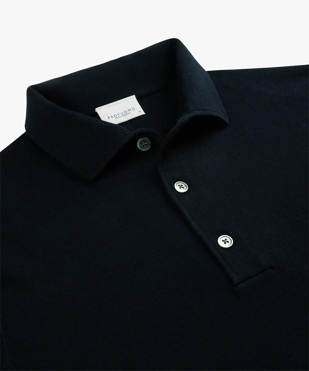 Profuomo Polo Knit – Navy-56% lycocell, 20% katoen, 20% polyamide, 4% zijde-HEREN TRUIEN & VESTEN-Blauw
