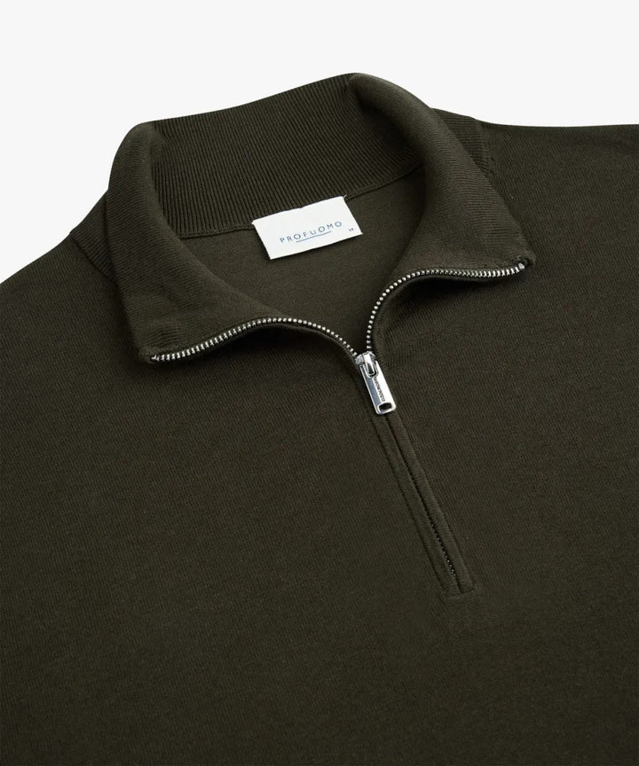 Profuomo – Pullover half zip-56% lyocell, 20% katoen, 20% polyamide, 4% zijde-HEREN TRUIEN & VESTEN-Groen