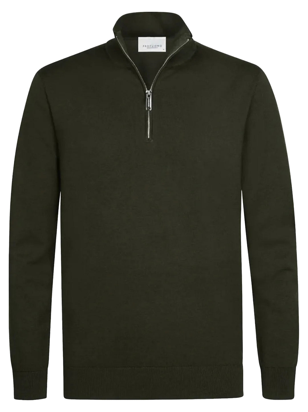 Profuomo – Pullover half zip-56% lyocell, 20% katoen, 20% polyamide, 4% zijde-HEREN TRUIEN & VESTEN-Groen