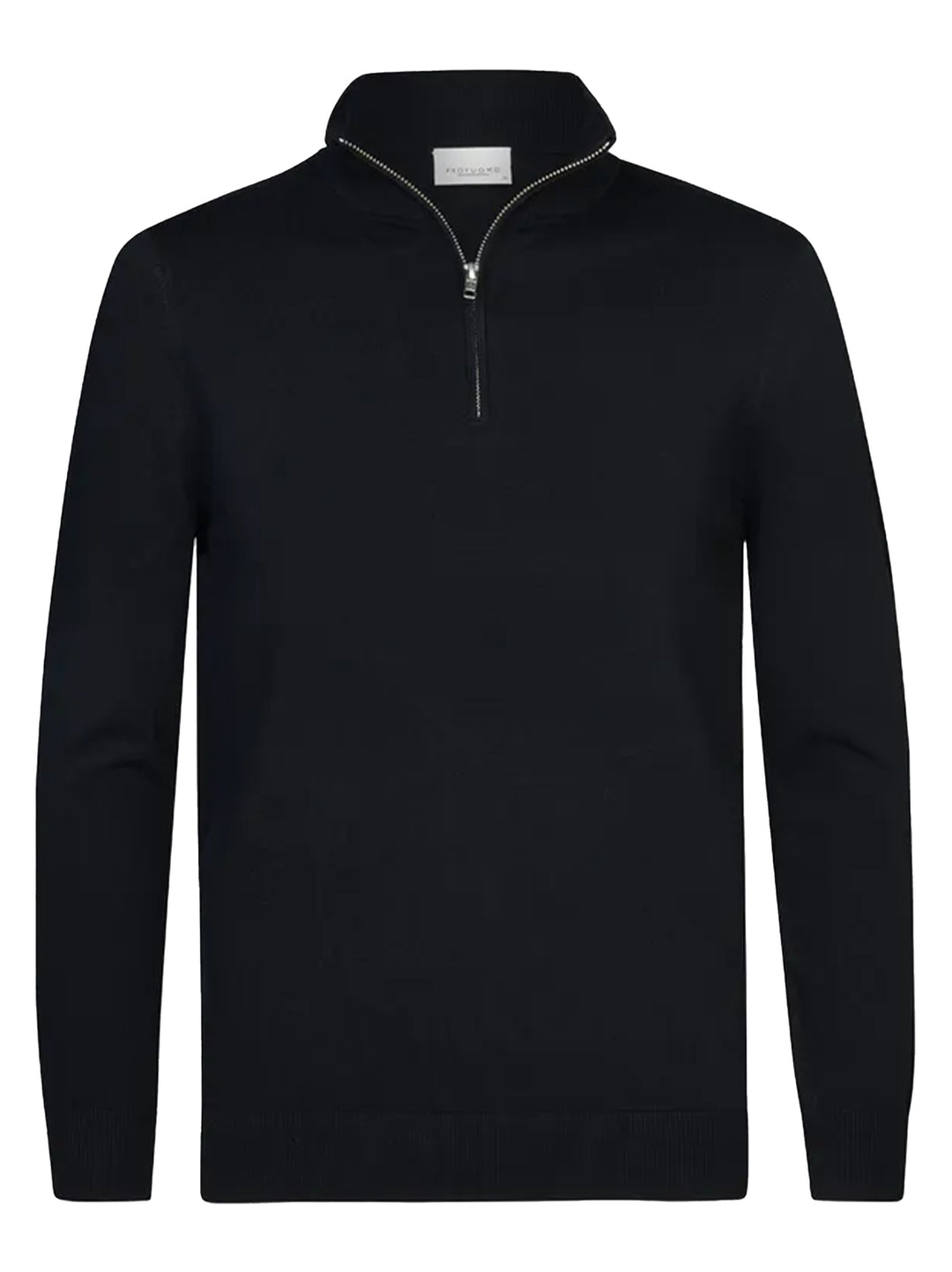 Profuomo Quarter Zip Sweater – Blauw-56% lyocell, 20% katoen, 20% polyamide, 4% zijde<br />-HEREN TRUIEN & VESTEN-Blauw