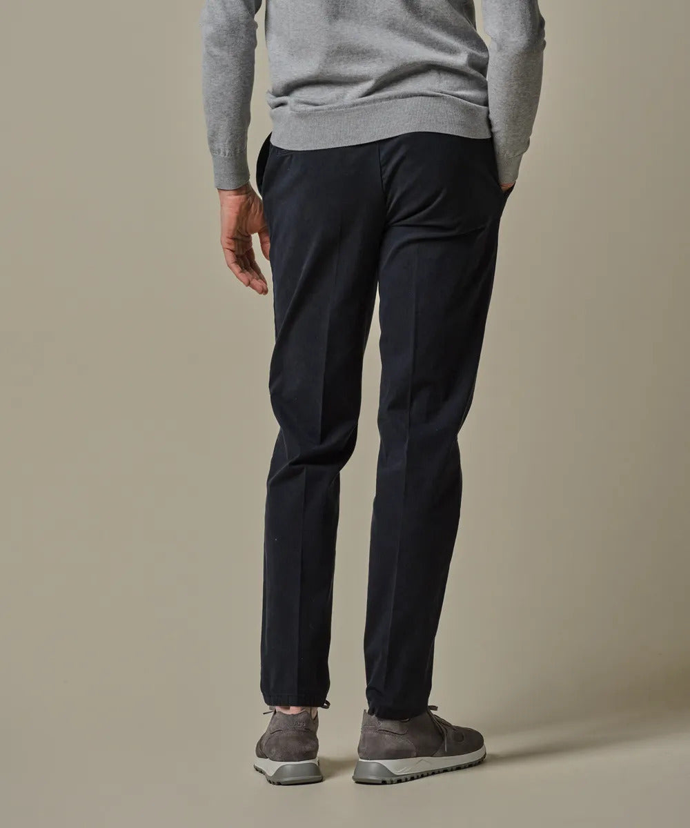 Profuomo Relaxed Broek – Navy-97% katoen, 3% elastaan-HEREN BROEKEN-Blauw