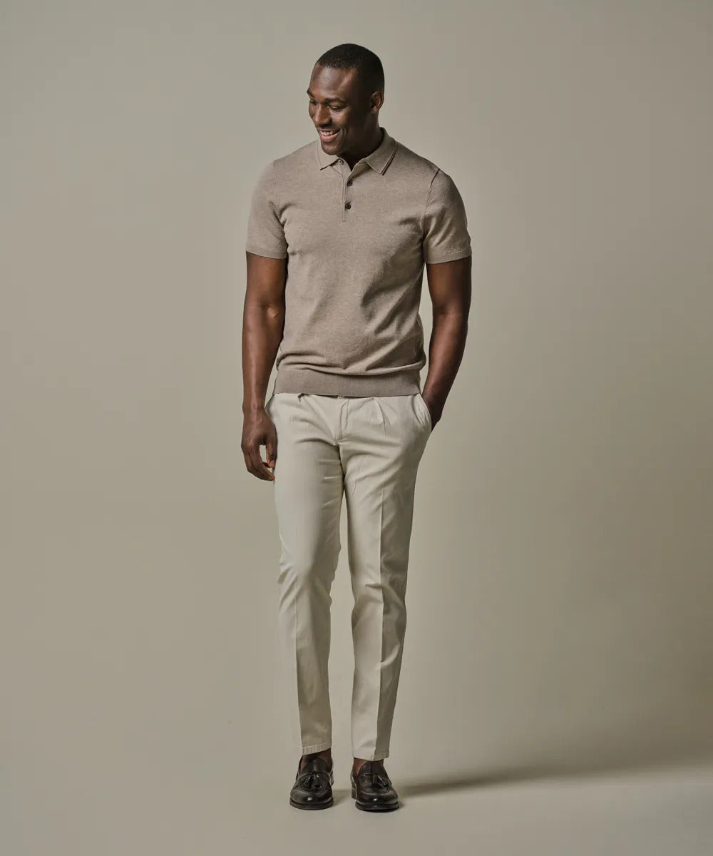 Profuomo Relaxed Broek – Sand-97% katoen, 3% elastaan-HEREN BROEKEN-Beige
