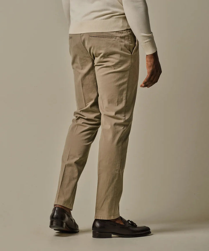 Profuomo Relaxed Broek – Taupe-97% katoen, 3% elastaan-HEREN BROEKEN-Bruin