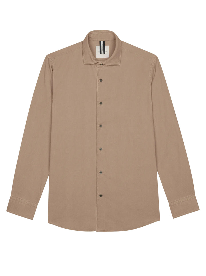 Profuomo Relaxed Fit Corduroy Shirt – Beige-100% katoen-HEREN SHIRTS-Beige