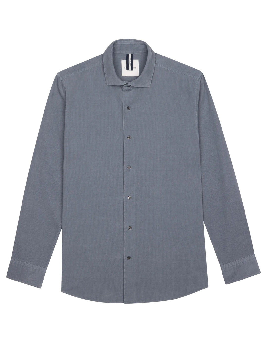 Profuomo Relaxed Fit Corduroy Shirt – Blauw-100% katoen-HEREN SHIRTS-Blauw