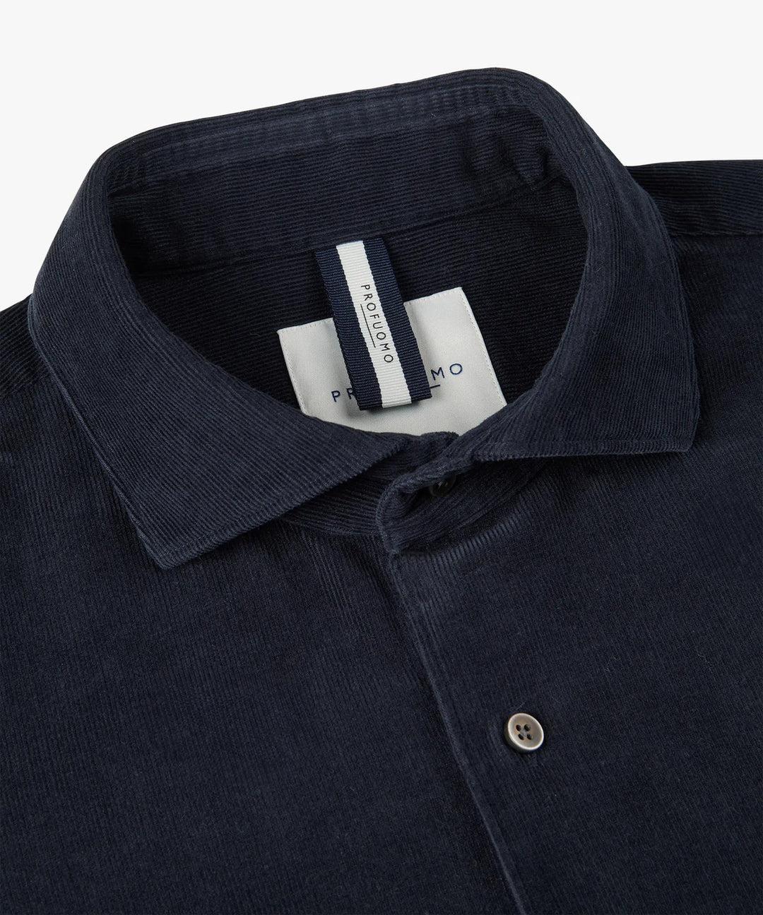 Profuomo Relaxed Fit Corduroy Shirt – Blauw-100% katoen-HEREN SHIRTS-Blauw