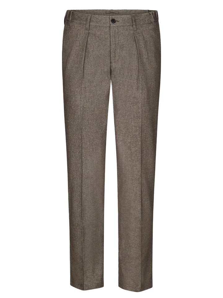 Profuomo Relaxed Fit Flannel Chino – Bruin-46% cotton, 33% polyester, 18% viscose, 3% elastaan-HEREN BROEKEN-Bruin